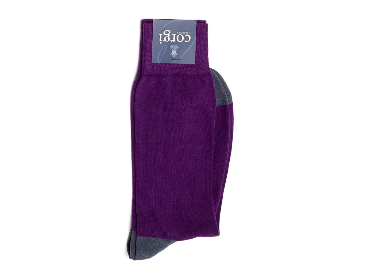 Socks<Corgi Charles Plain Socks Purple