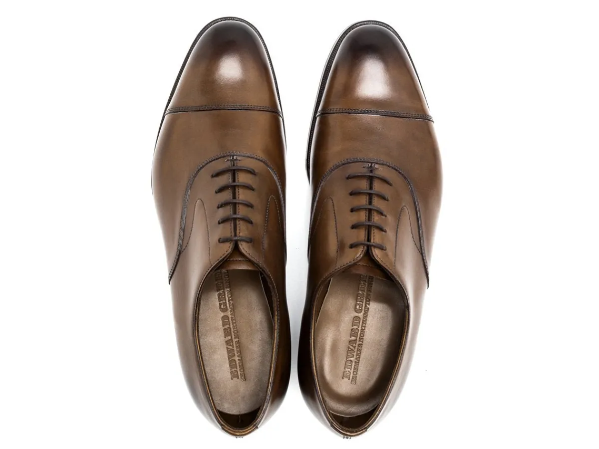 Straight Cap Oxfords | Oxfords<Edward Green Chelsea Dark Oak Antique Calf
