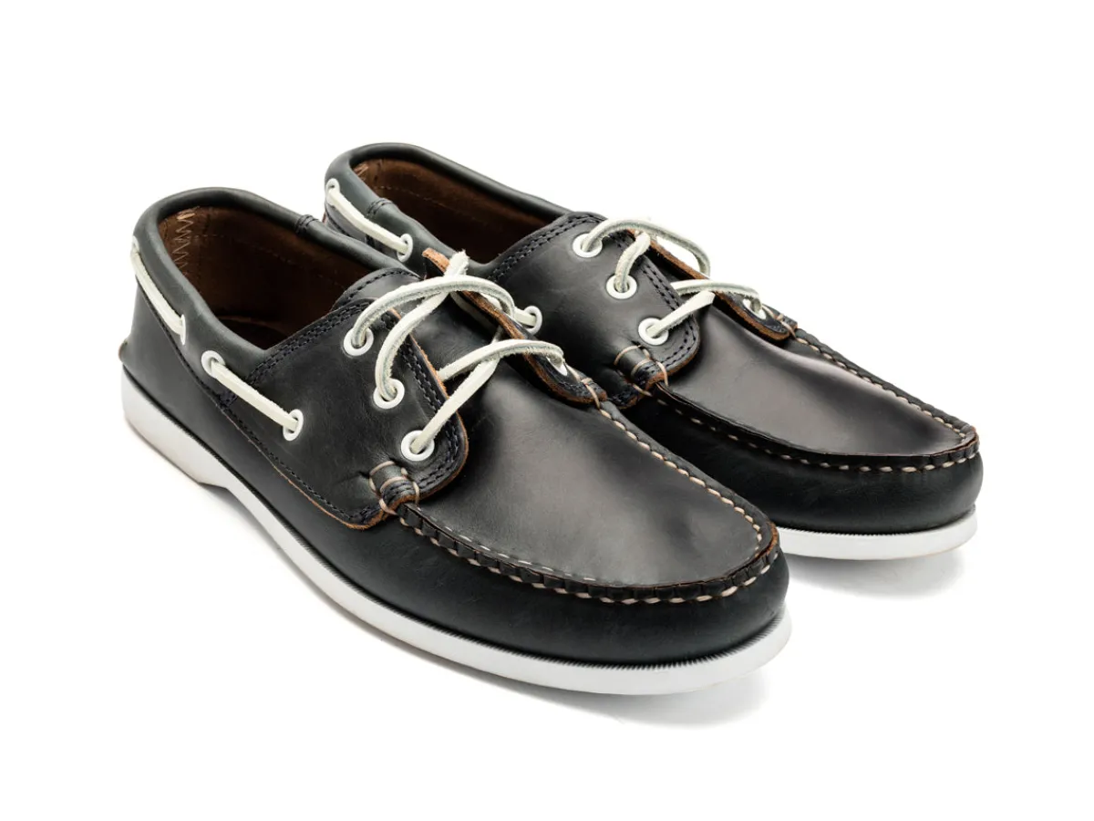 Summer Shoes | Rubber Soles<Quoddy Classic Boat Shoe Unlined Navy Chromexcel