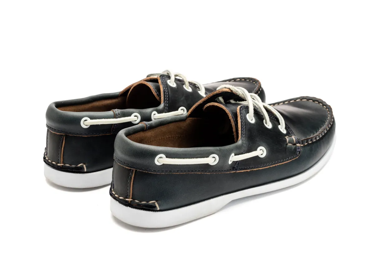 Summer Shoes | Rubber Soles<Quoddy Classic Boat Shoe Unlined Navy Chromexcel