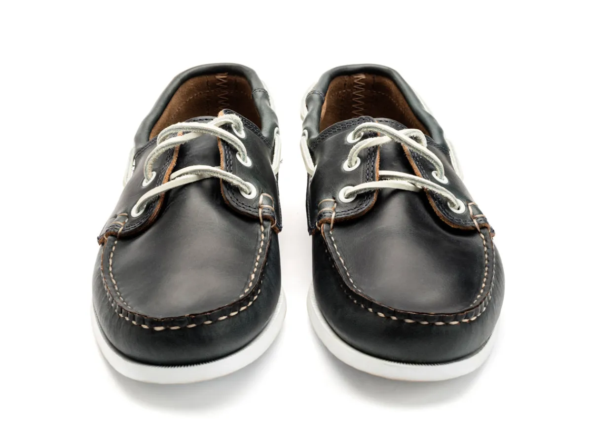Summer Shoes | Rubber Soles<Quoddy Classic Boat Shoe Unlined Navy Chromexcel
