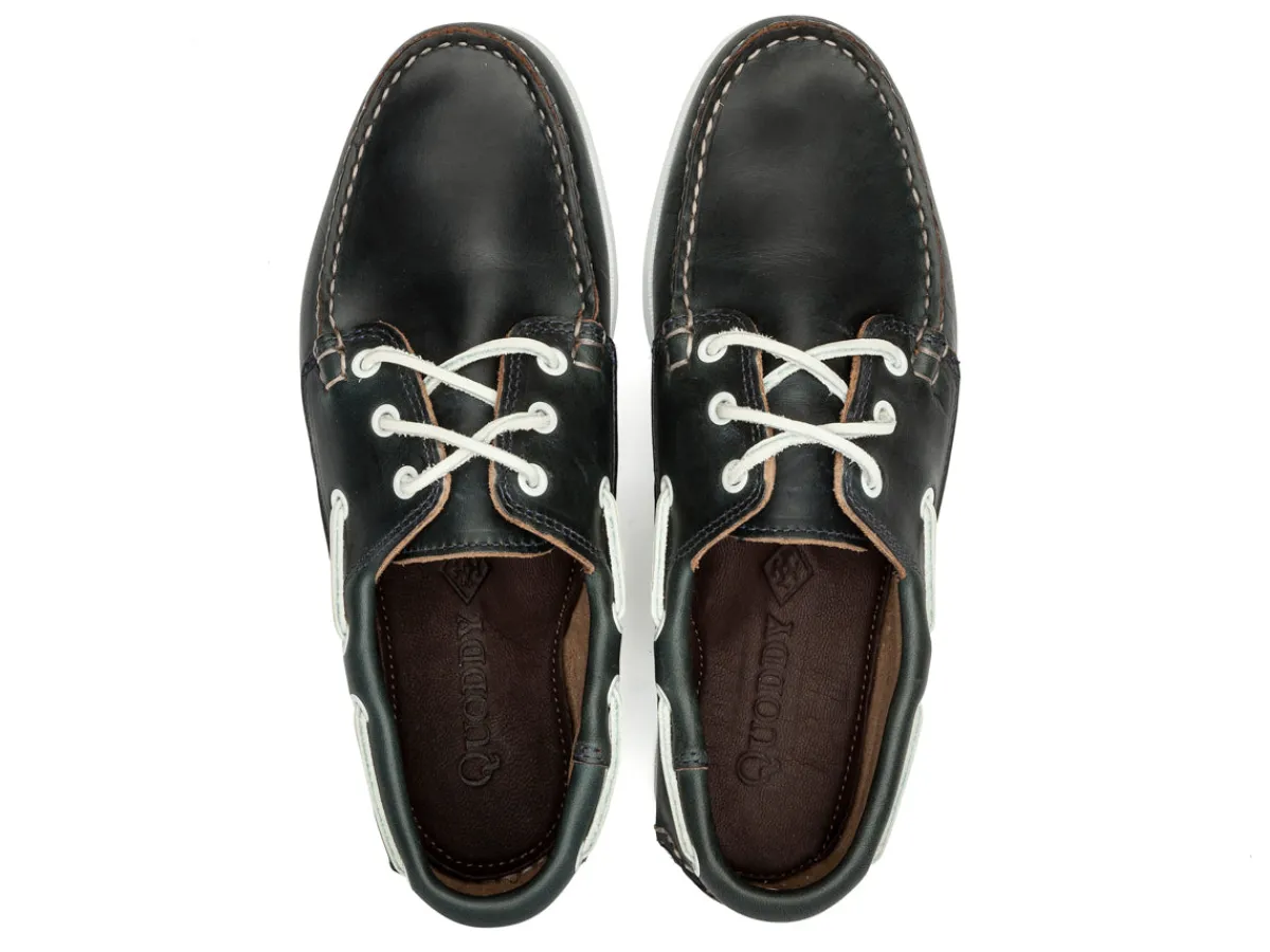 Summer Shoes | Rubber Soles<Quoddy Classic Boat Shoe Unlined Navy Chromexcel