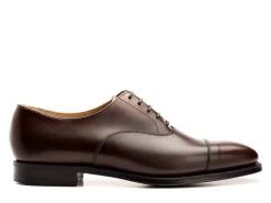 Straight Cap Oxfords | Oxfords<Crockett & Jones Connaught Dark Brown Burnished Calf