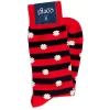 Socks<Corgi Daisy Stripe Socks Red