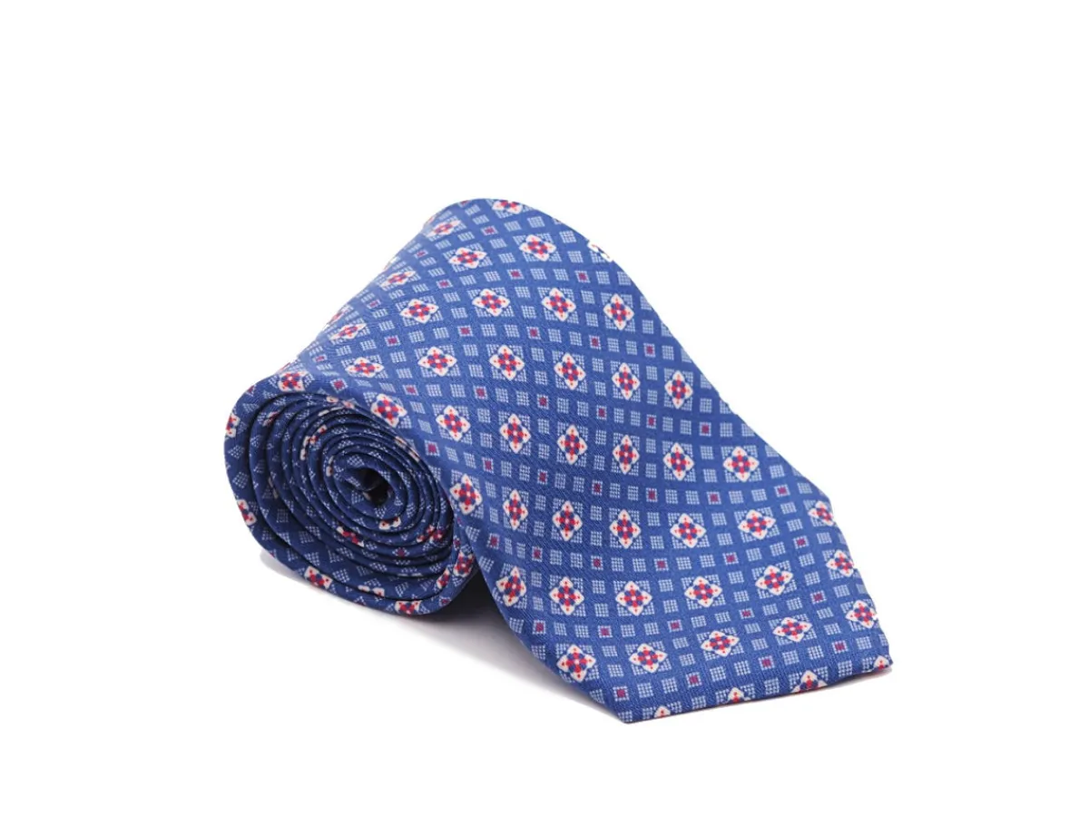 Ties<Tie Your Tie Fine Silk Tie Square Motif Blue