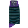 Socks<Corgi Fine Striped Socks Purple Teal