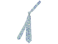 Ties<Double Monk Five Fold Shantung Tie Paisley Blue