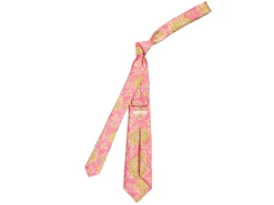 Ties<Double Monk Five Fold Silk Tie Indian Paisley Pink
