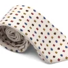 Ties<Double Monk Five Fold Silk Tie White Leaf Floral