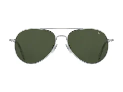 Sunglasses | Eyewear<American Optical General Silver Green Glass Lens Polarised