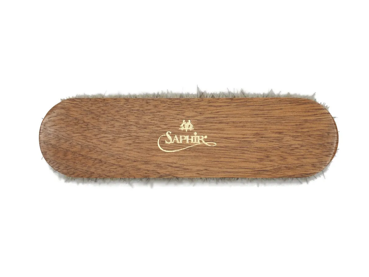 Cordovan Care | Cordovan<Saphir Gold Medal Bubinga Handle Stiff Horsehair Polishing Brush Large Natural