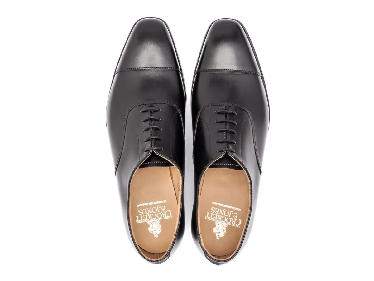 Straight Cap Oxfords | Oxfords<Crockett & Jones Hallam Black Calf