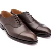 Straight Cap Oxfords | Oxfords<Crockett & Jones Hallam Dark Brown Burnished Calf