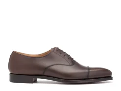 Straight Cap Oxfords | Oxfords<Crockett & Jones Hallam Dark Brown Burnished Calf
