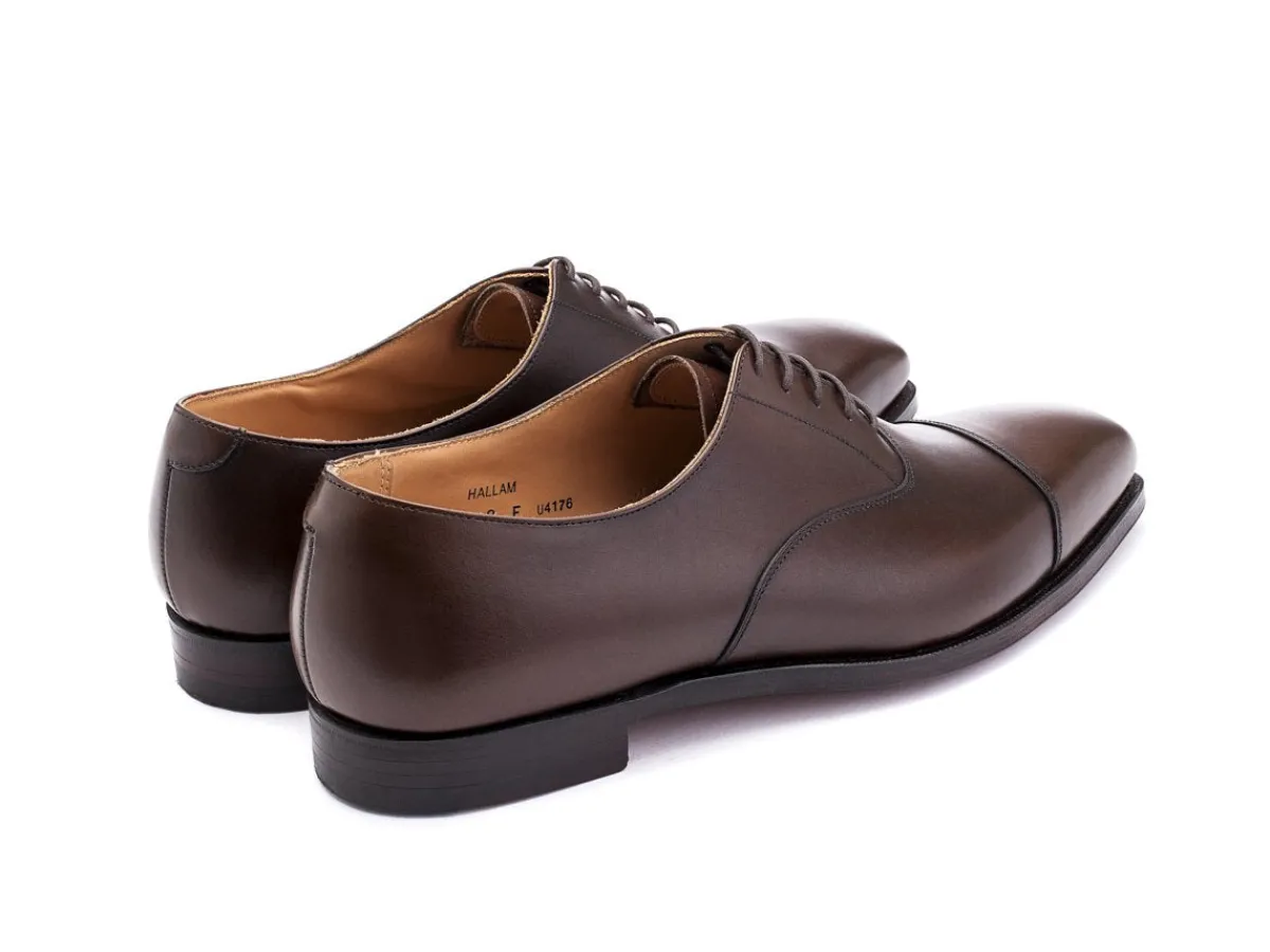Straight Cap Oxfords | Oxfords<Crockett & Jones Hallam Dark Brown Burnished Calf