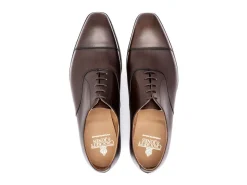 Straight Cap Oxfords | Oxfords<Crockett & Jones Hallam Dark Brown Burnished Calf