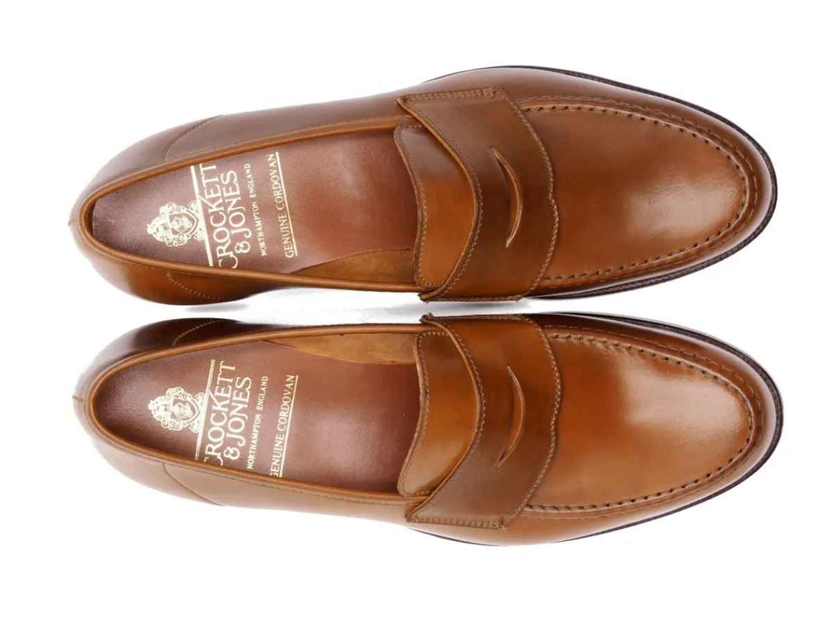 Summer Shoes | Penny Loafers<Crockett & Jones Harvard 2 Whiskey Shell Cordovan