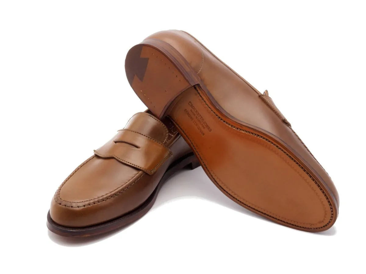 Summer Shoes | Penny Loafers<Crockett & Jones Harvard 2 Whiskey Shell Cordovan