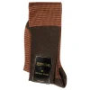 Socks<Bresciani Knee Length Cotton Socks Dark Brown & Fawn Dogstooth