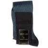 Socks<Bresciani Knee Length Cotton Socks Navy & Blue Dogstooth
