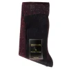 Socks<Bresciani Knee Length Cotton Socks Navy with Red Spots