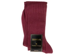 Socks<Bresciani Knee Length Cotton Socks Burgundy