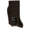 Socks<Bresciani Knee Length Cotton Socks Brown & Black Dogstooth