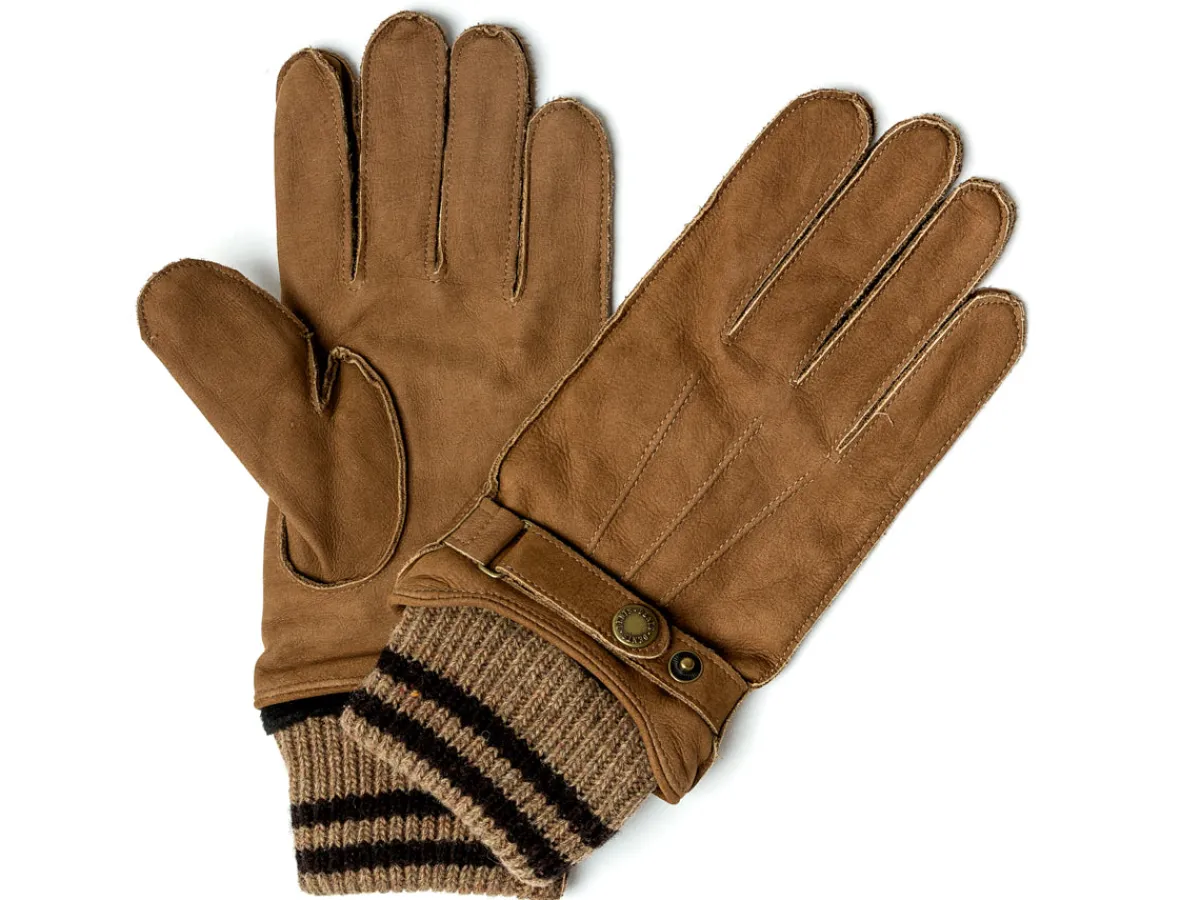 Gloves<Dents Knit Lined Nubuck Glove Tobacco