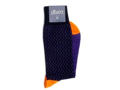 Socks<Corgi Lightning Stripe Socks Purple