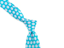Ties<Double Monk Linen Tie Flower Blue