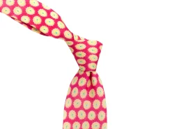 Ties<Double Monk Linen Tie Flower Pink