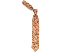Ties<Tie Your Tie Linen Tie Large Paisley Brown
