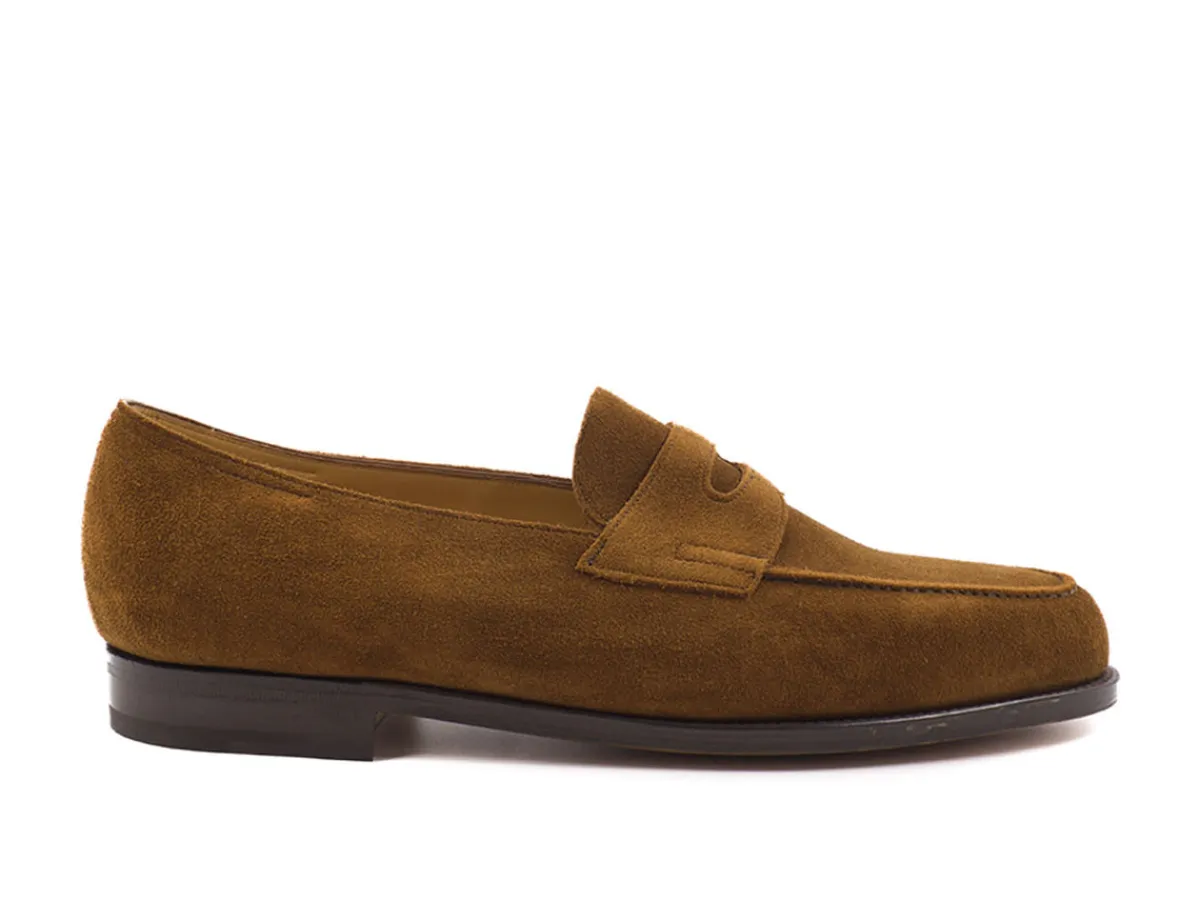 Suede | Penny Loafers<John Lobb Lopez Parisian Brown Suede