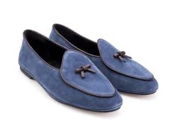 Summer Shoes | Slippers<Rubinacci Marphy Loafer Light Navy Velour
