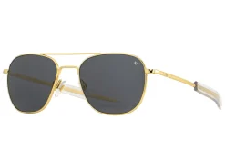 Sunglasses | Eyewear<American Optical Original Pilot Gold Grey Glass Lens Polarised