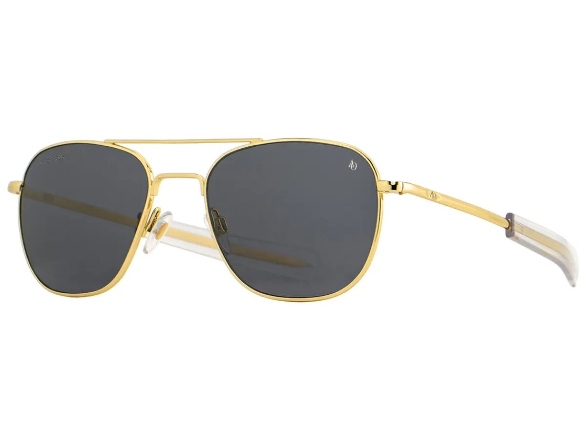 Sunglasses | Eyewear<American Optical Original Pilot Gold Grey Glass Lens Polarised
