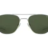 Sunglasses | Eyewear<American Optical Original Pilot Matte Silver Green Glass Lens