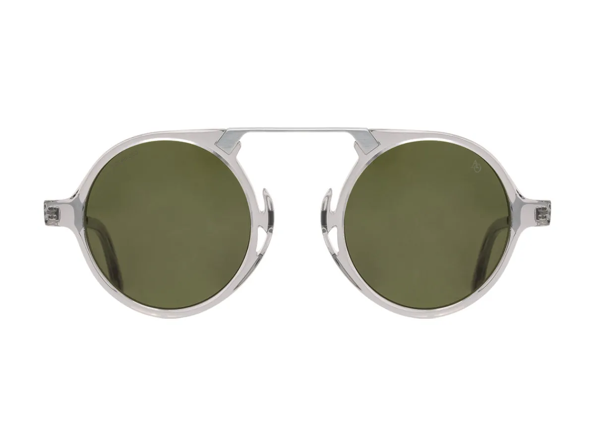 Sunglasses | Eyewear<American Optical Oxford Grey Crystal & Silver Green Nylon Lens Polarised