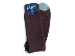 Socks<Corgi Plain Woolen Socks Burgundy