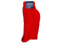 Socks<Corgi Ribbed Socks Red