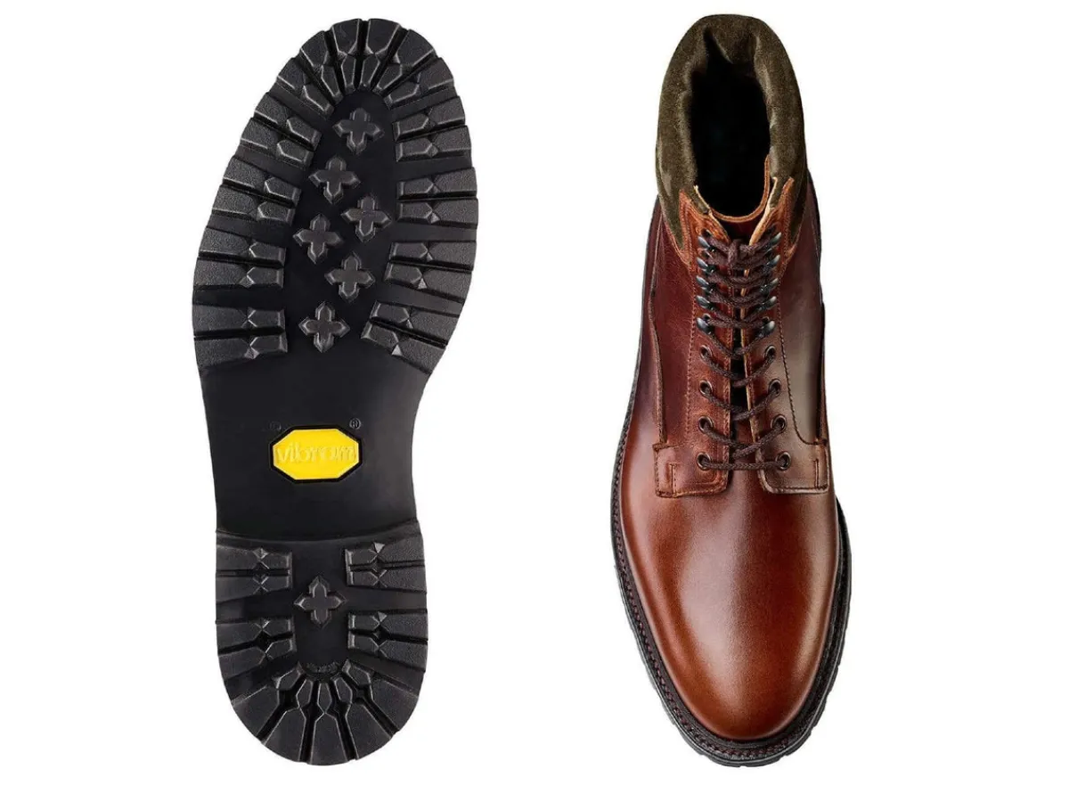 Boots<Crockett & Jones Ross Chocolate Hurricane Hide & Earth Green Suede Collar