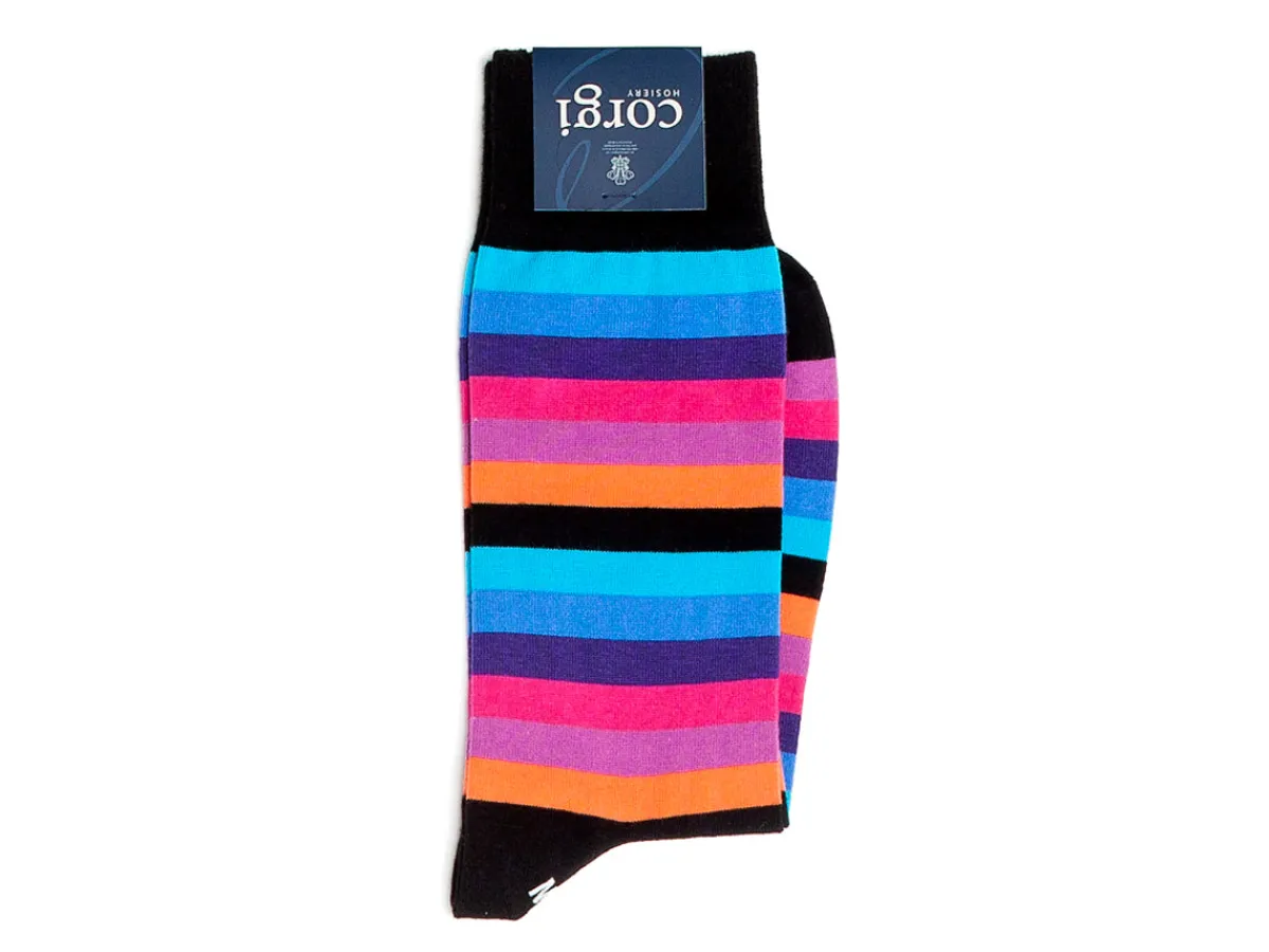 Socks<Corgi Seven Stripe Socks Purple