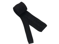 Ties<Double Monk Silk Knit Tie Black