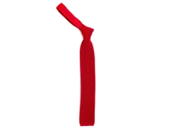 Ties<Double Monk Silk Knit Tie Crimson