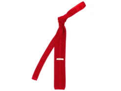 Ties<Double Monk Silk Knit Tie Crimson