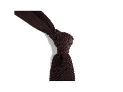 Ties<Double Monk Silk Knit Tie Dark Brown