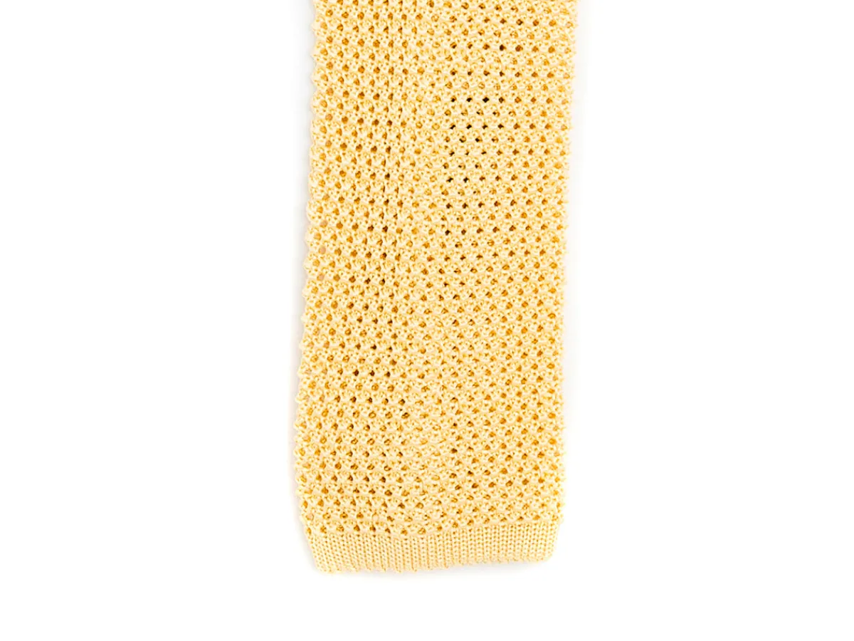 Ties<Double Monk Silk Knit Tie Lemon