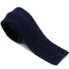 Ties<Double Monk Silk Knit Tie Navy