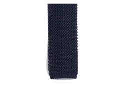 Ties<Double Monk Silk Knit Tie Navy