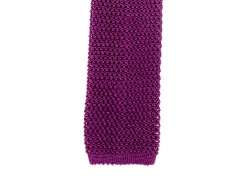 Ties<Double Monk Silk Knit Tie Purple